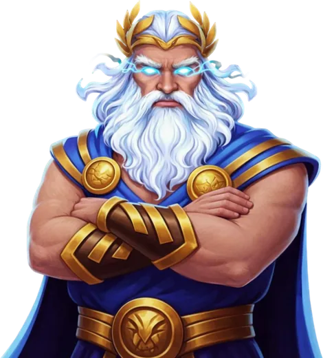 Zeus character guarding the Trixino slots welcome bonus